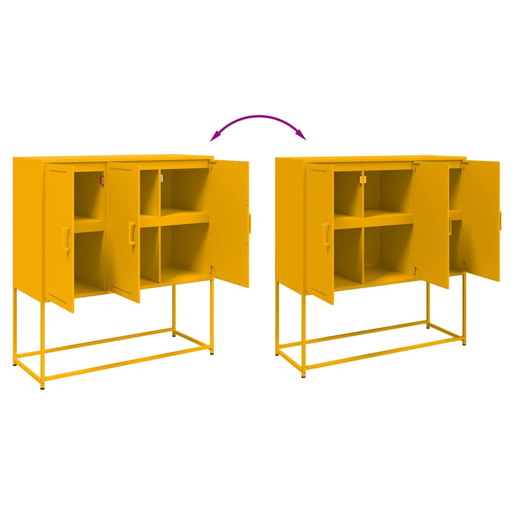 Μπουφές Μουσταρδί 100,5x39x107 εκ. από Ατσάλι 9