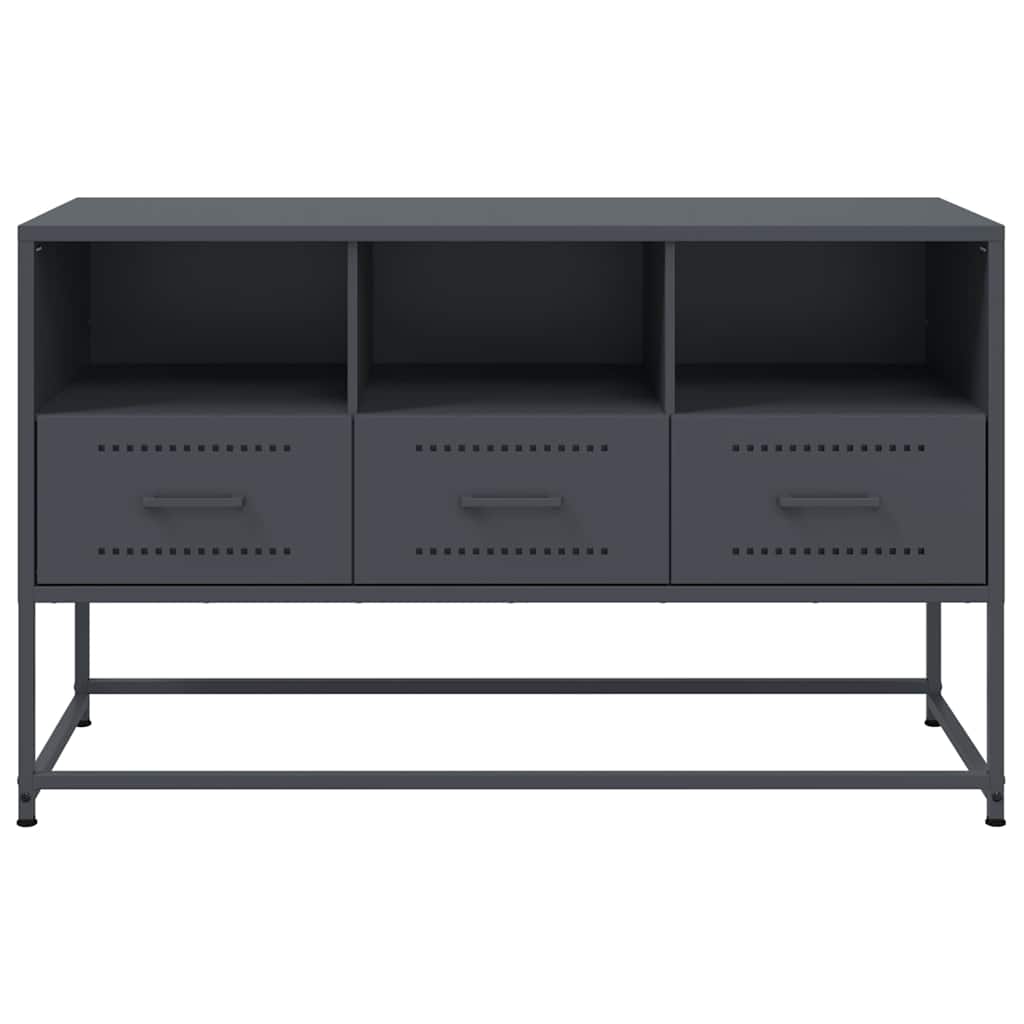Έπιπλο Τηλεόρασης Ανθρακί 100,5x39x60,5 εκ. από Ατσάλι 6