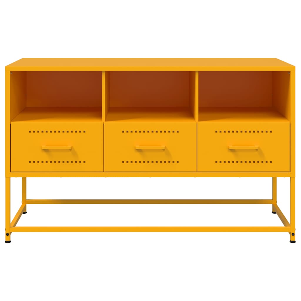 Έπιπλο Τηλεόρασης Μουσταρδί Κίτρινο 100,5x39x60,5εκ. από Ατσάλι 6