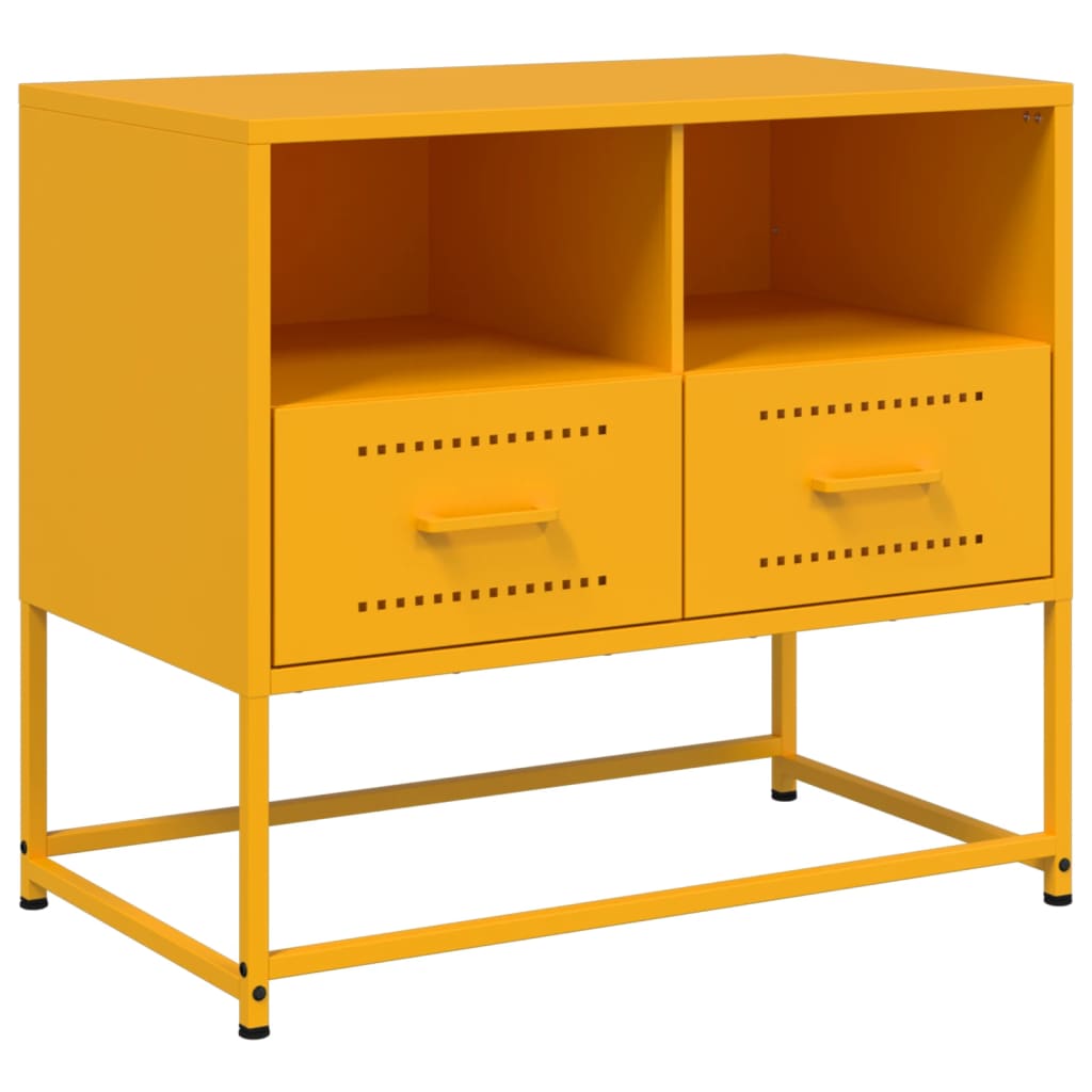 Έπιπλο Τηλεόρασης Μουσταρδί Κίτρινο 68x39x60,5 εκ. από Ατσάλι 2