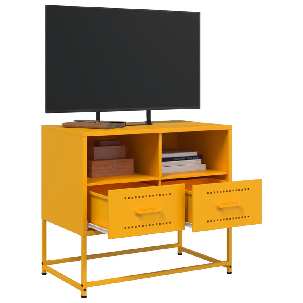 Έπιπλο Τηλεόρασης Μουσταρδί Κίτρινο 68x39x60,5 εκ. από Ατσάλι 4