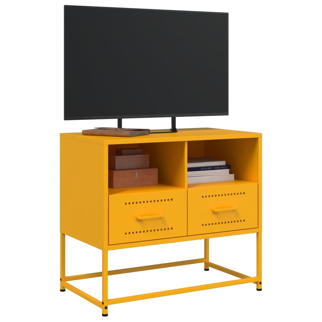 Έπιπλο Τηλεόρασης Μουσταρδί Κίτρινο 68x39x60,5 εκ. από Ατσάλι 5