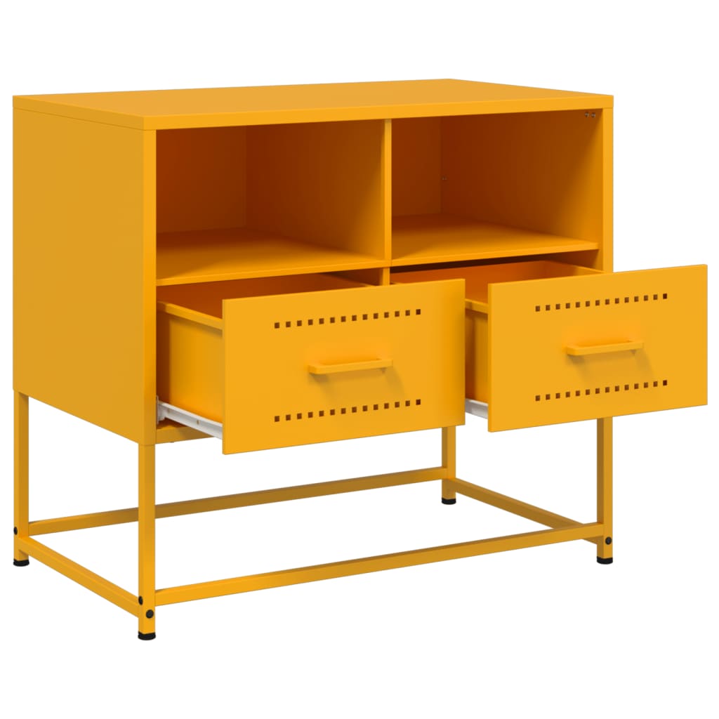 Έπιπλο Τηλεόρασης Μουσταρδί Κίτρινο 68x39x60,5 εκ. από Ατσάλι 9