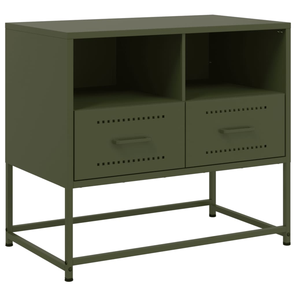 Έπιπλο Τηλεόρασης Πράσινο Λαδί 68,5x39x60,5 εκ. από Ατσάλι 2