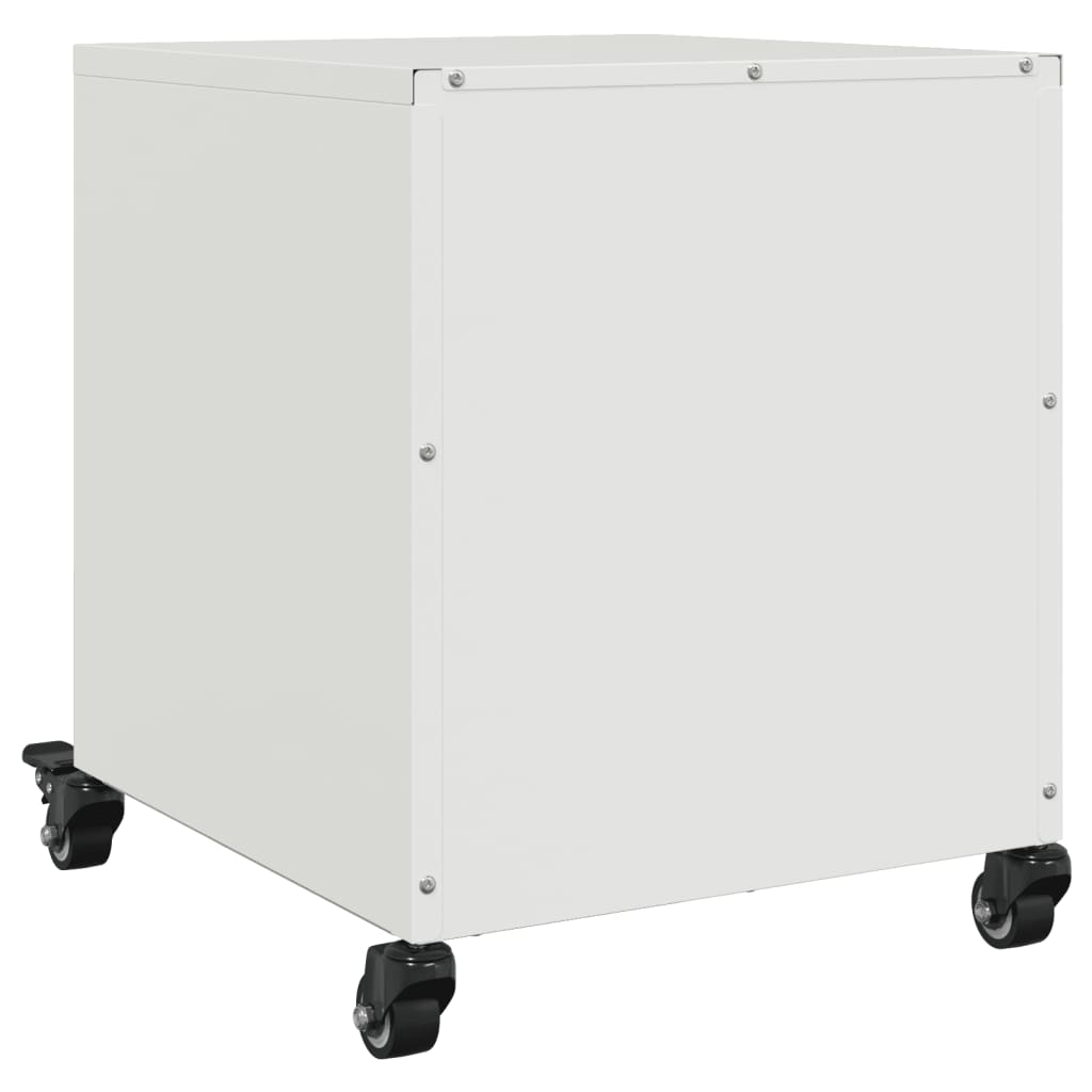 Κομοδίνο Λευκό 36x39x43,5 εκ. από Χάλυβα 8