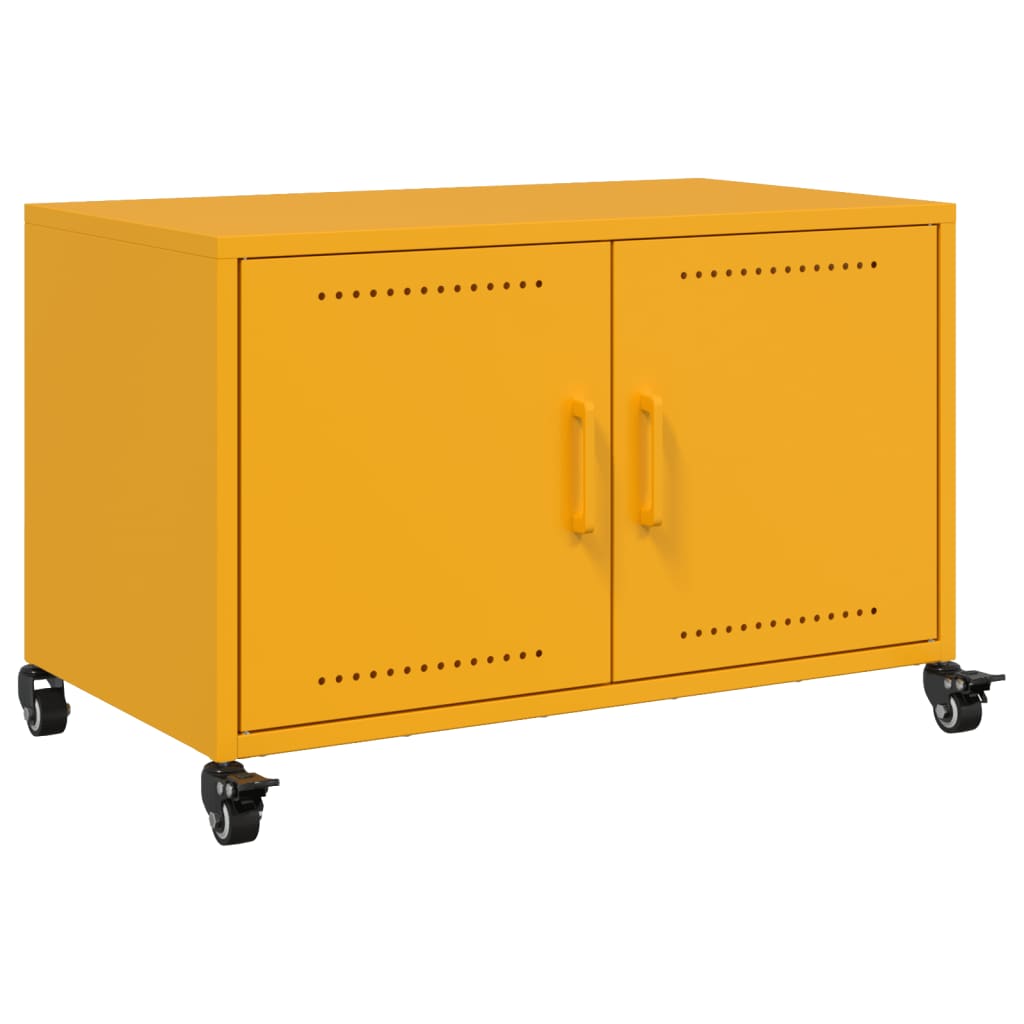 Έπιπλο Τηλεόρασης Μουσταρδί Κίτρινο 68x39x43,5 εκ. από Ατσάλι 2
