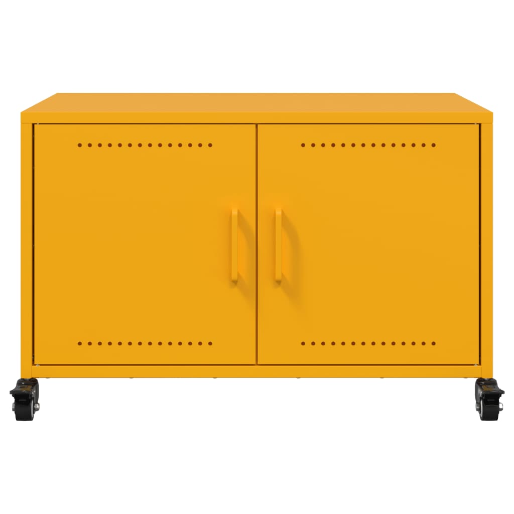 Έπιπλο Τηλεόρασης Μουσταρδί Κίτρινο 68x39x43,5 εκ. από Ατσάλι 6