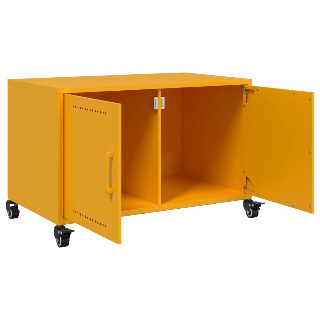 Έπιπλο Τηλεόρασης Μουσταρδί Κίτρινο 68x39x43,5 εκ. από Ατσάλι 9