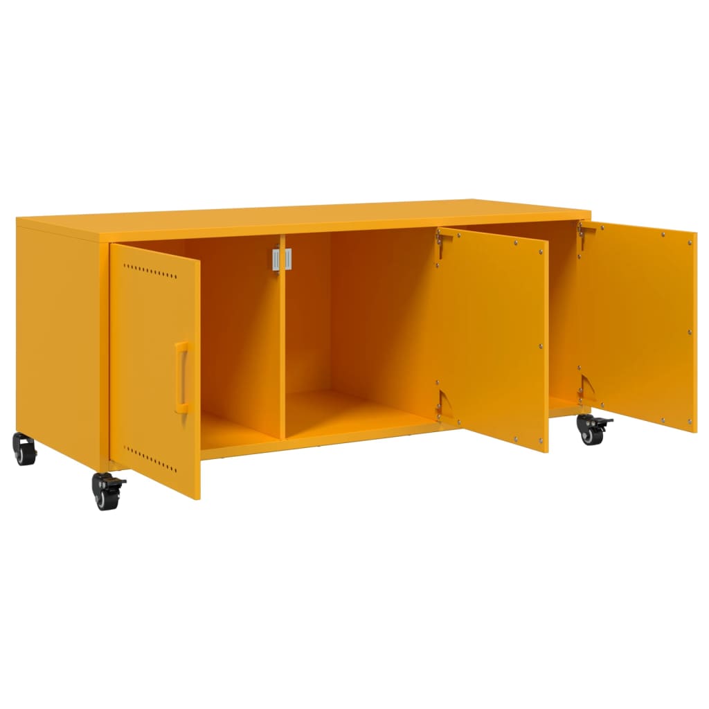 Έπιπλο Τηλεόρασης Μουσταρδί Κίτρινο 100,5x39x43,5εκ. από Ατσάλι 10