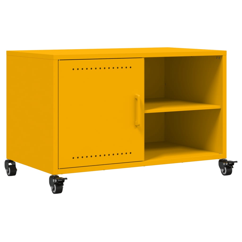 Έπιπλο Τηλεόρασης Μουσταρδί Κίτρινο 68x39x43,5 εκ. από Ατσάλι 2