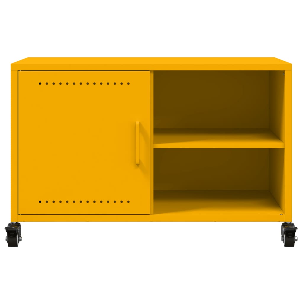 Έπιπλο Τηλεόρασης Μουσταρδί Κίτρινο 68x39x43,5 εκ. από Ατσάλι 6