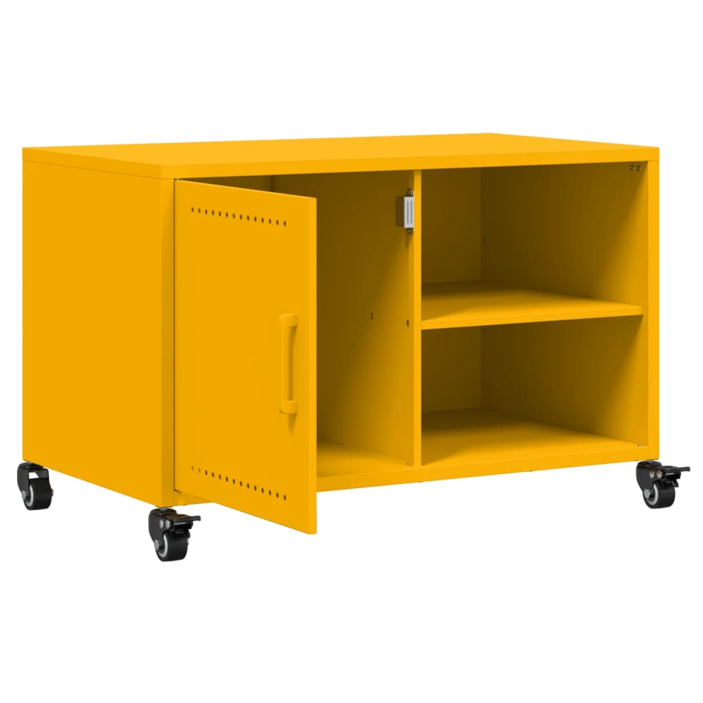 Έπιπλο Τηλεόρασης Μουσταρδί Κίτρινο 68x39x43,5 εκ. από Ατσάλι 9