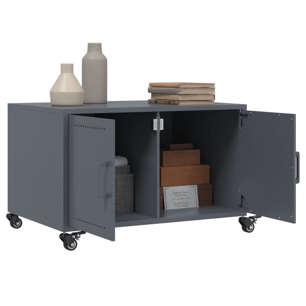 Τραπέζι Κήπου Ανθρακί 68x50x43,5 εκ. Ατσάλινο 4