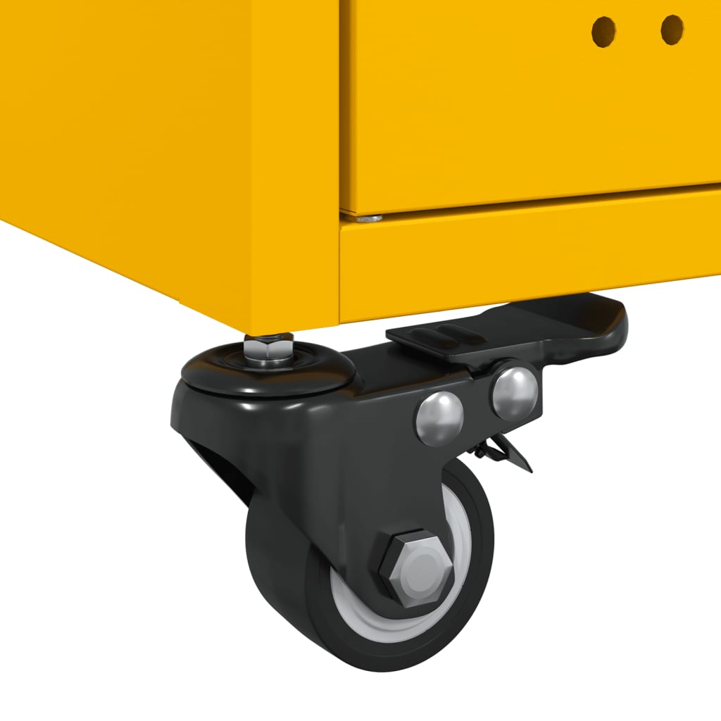 Τραπέζι Κήπου Κίτρινο Μουσταρδί 68x50x43,5 εκ. Ατσάλινο 10