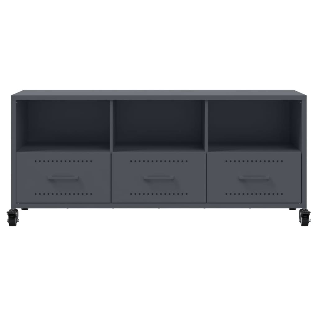Έπιπλο Τηλεόρασης Ανθρακί 100,5x39x43,5εκ. Ατσάλι 6