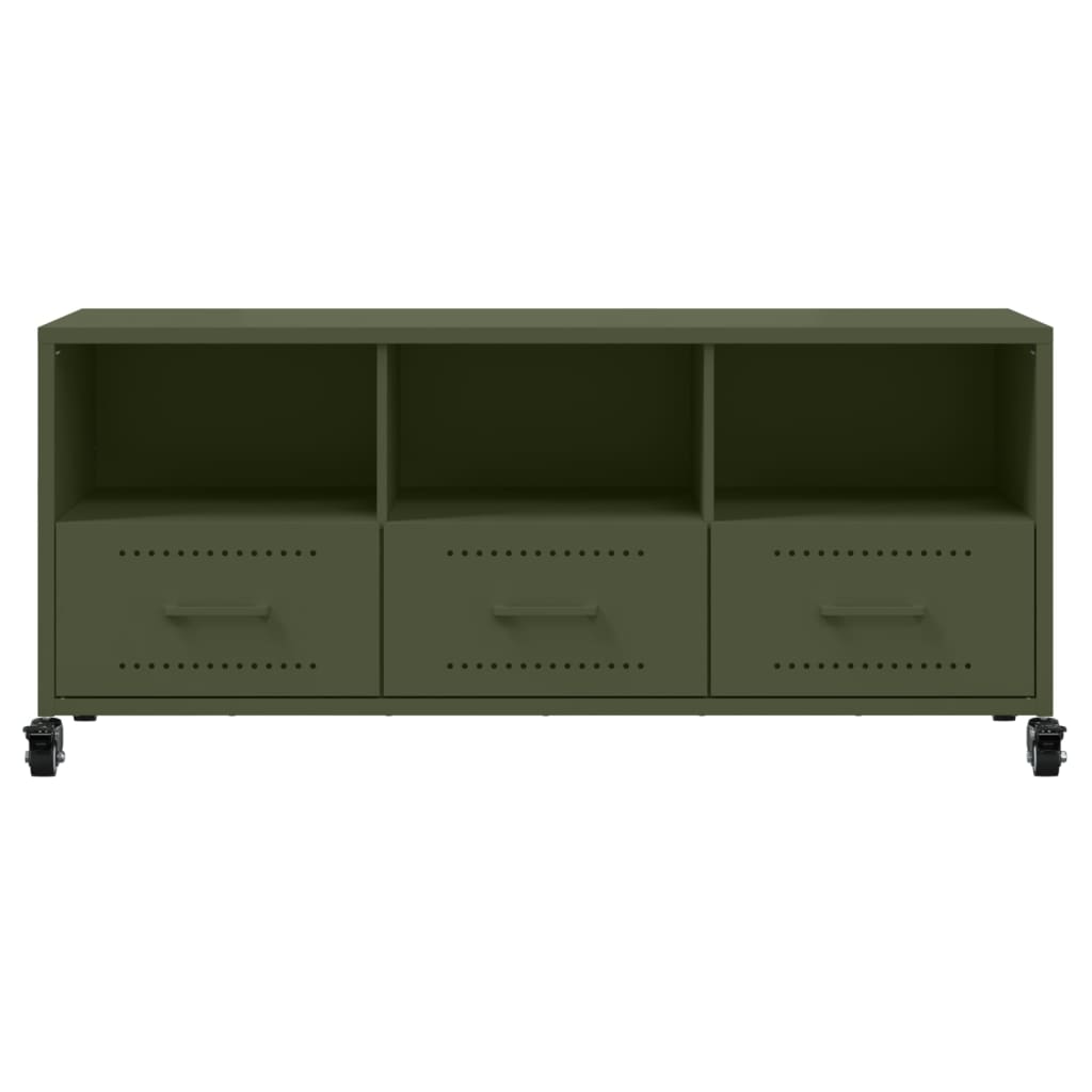 Έπιπλο Τηλεόρασης Πράσινο Λαδί 100,5x39x43,5 εκ. από Ατσάλι 6