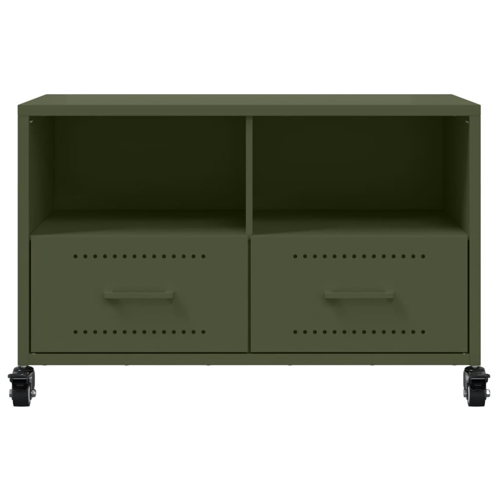 Έπιπλο Τηλεόρασης Πράσινο Λαδί 68x39x43,5 εκ. από Ατσάλι 6