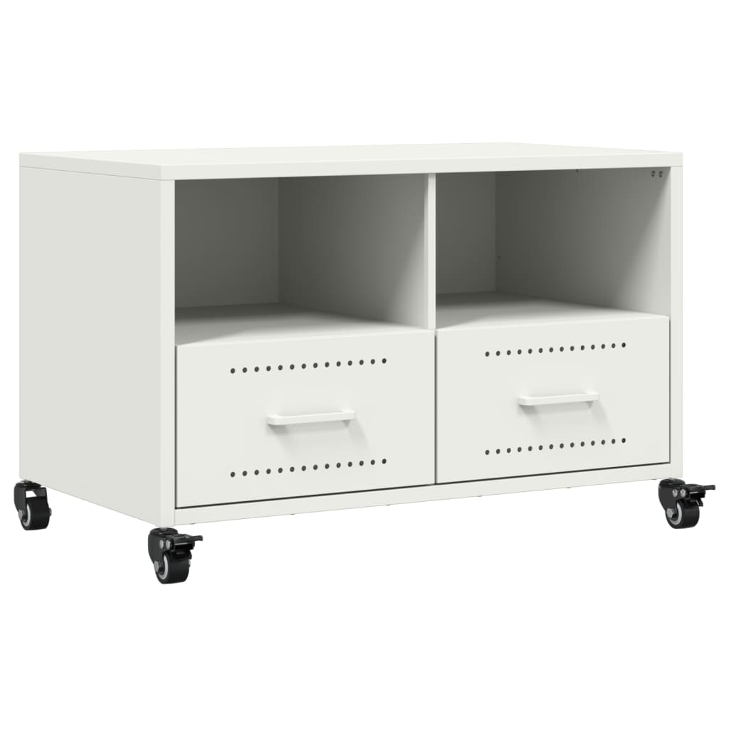 Έπιπλο Τηλεόρασης Λευκό 68 x 39 x 43,5 εκ. Χάλυβας 2