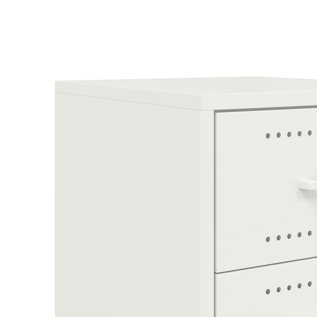 Κομοδίνο Λευκό 36x39x59 εκ. από Χάλυβα 10