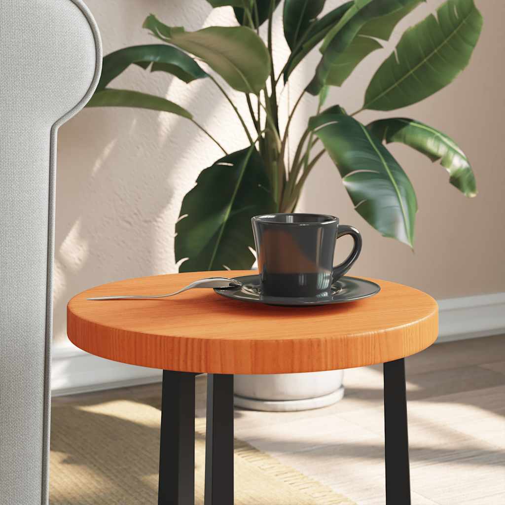 Επιφάνεια Τραπεζιού Στρογγυλή Καφέ Κερ. Ø30x2,5 εκ Μασίφ Πεύκο 3