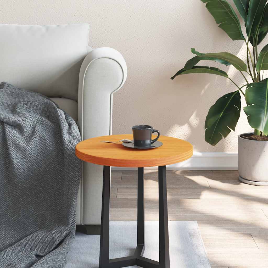 Επιφάνεια Τραπεζιού Στρογγυλή Καφέ Κερ. Ø40x2,5 εκ Μασίφ Πεύκο 1