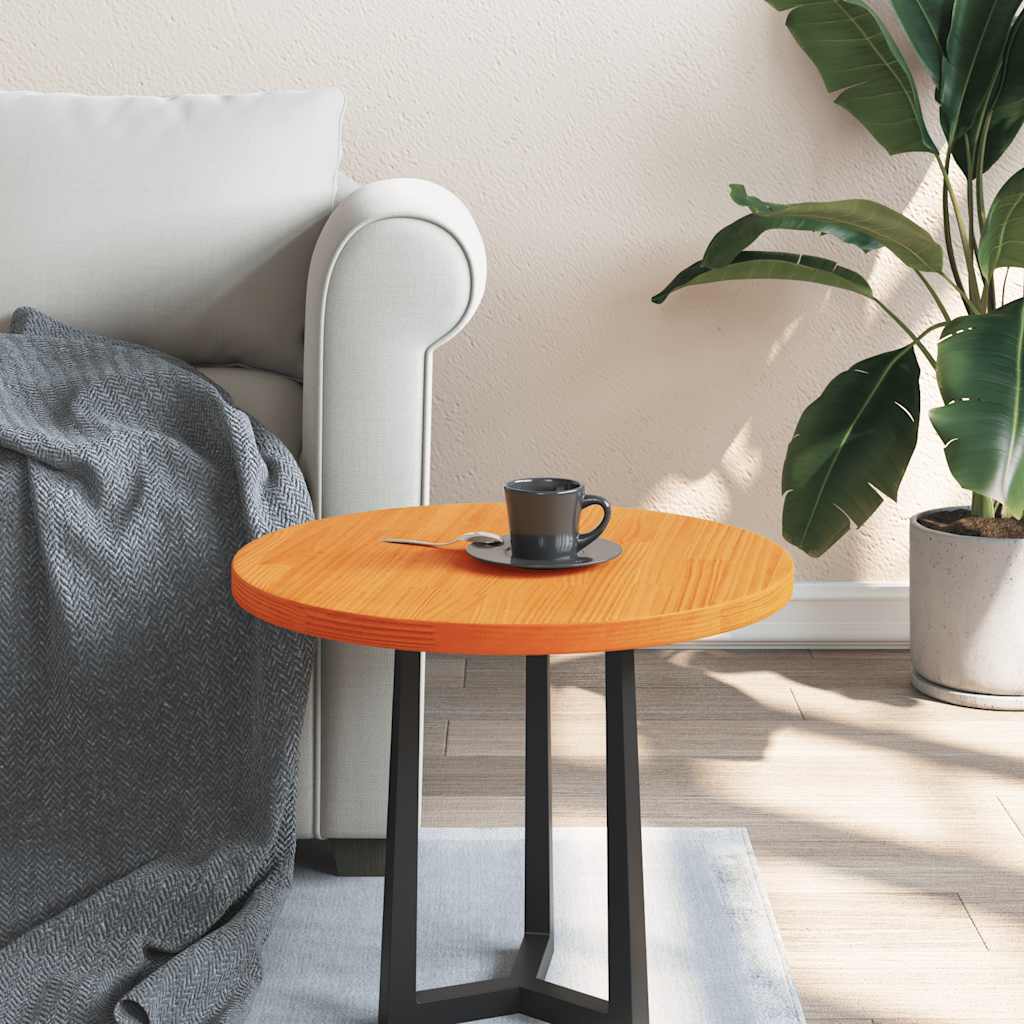 Επιφάνεια Τραπεζιού Στρογγυλή Καφέ Κερ. Ø50x2,5 εκ Μασίφ Πεύκο 1