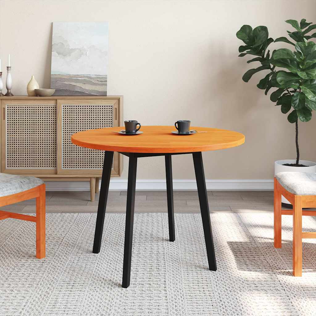 Επιφάνεια Τραπεζιού Στρογγυλή Καφέ Κερ. Ø90x2,5 εκ Μασίφ Πεύκο 3