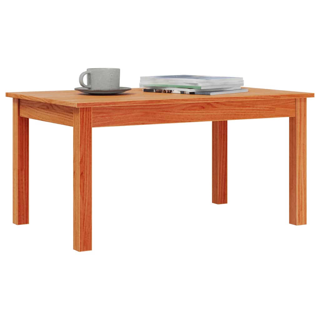 Τραπεζάκι Σαλονιού Καφέ Κεριού 80x50x40 εκ. Μασίφ Ξύλο Πεύκου 4