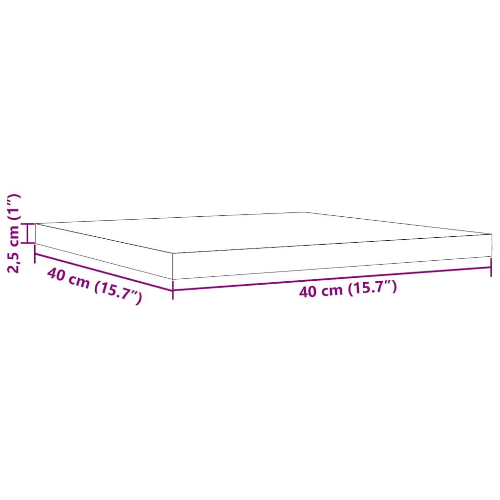 Επιφάνεια Τραπεζιού Τετράγωνη 40x40x2,5 εκ. Μασίφ Ξύλο Πεύκου 9
