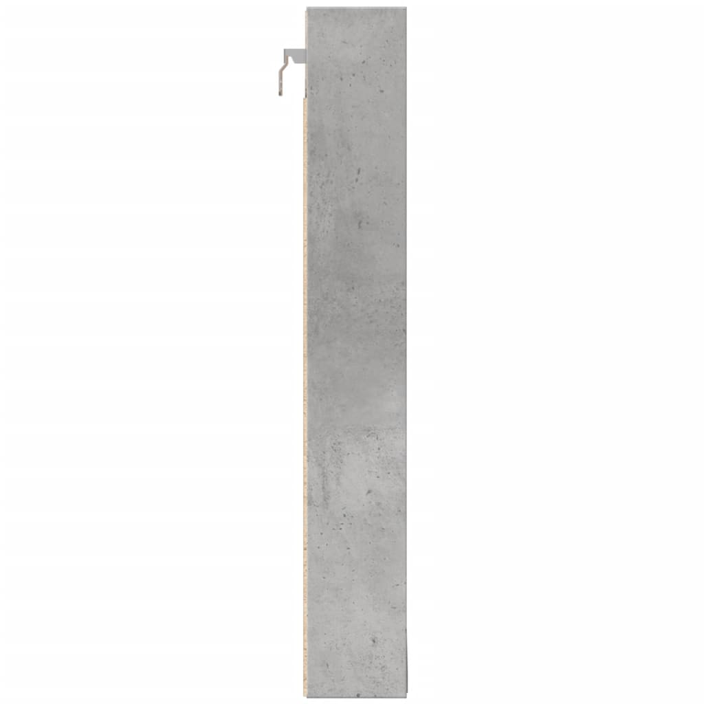Βιτρίνα Γκρι Σκυροδέματος 100x8,5x58 εκ. από Επεξεργασμένο Ξύλο 5