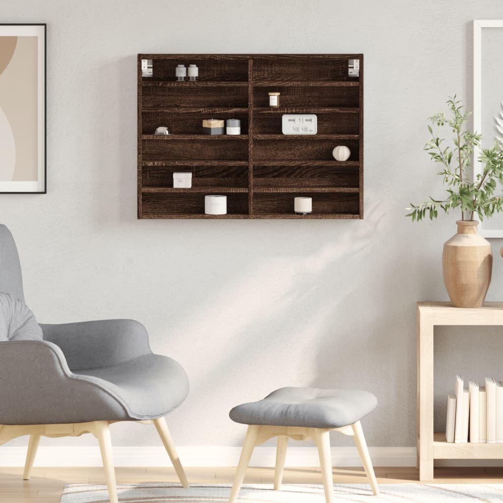 Βιτρίνα Καφέ Δρυς 80x8,5x58 εκ. από Επεξεργασμένο Ξύλο 3