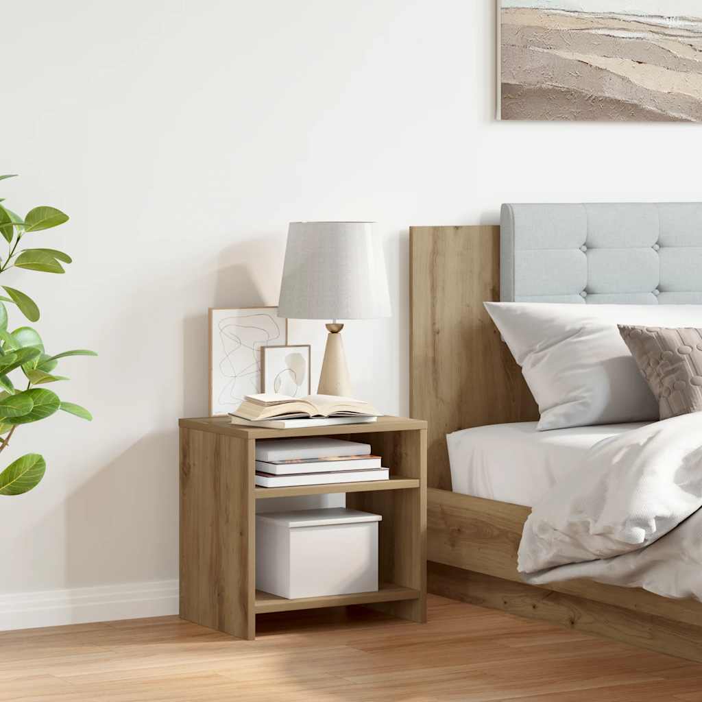 Κομοδίνο Χρώμα Αρτισιανή Δρυς 40 x 30 x 40 εκ. από Επεξ. Ξύλο 3