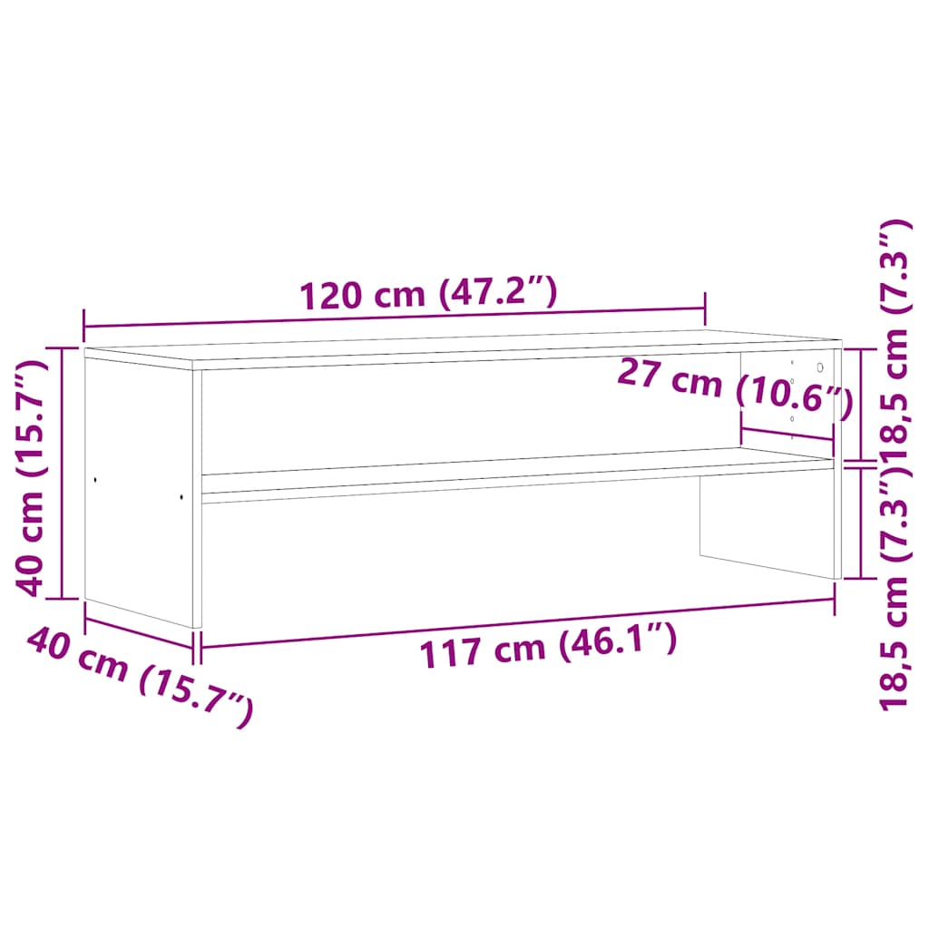 Έπιπλο Τηλεόρασης Όψη Παλαιού Ξύλου 120x40x40 εκ. Επεξ. Ξύλο 9