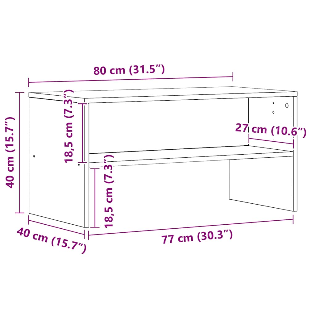 Έπιπλο Τηλεόρασης Αρτισιανή Δρυς 80x40x40 εκ Επεξ. Ξύλο 9