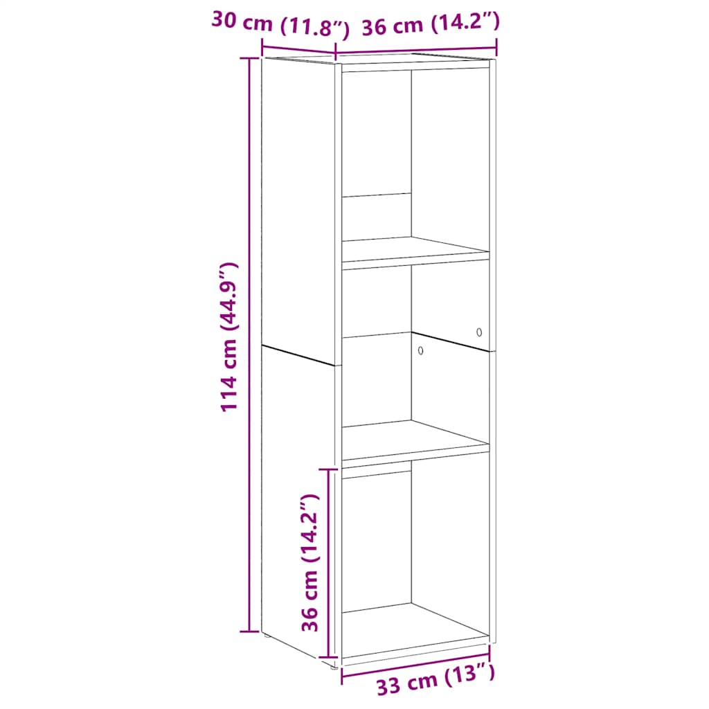 Βιβλιοθήκη Artisan Δρυς 36x30x114 εκ. Επεξεργασμένο Ξύλο 11