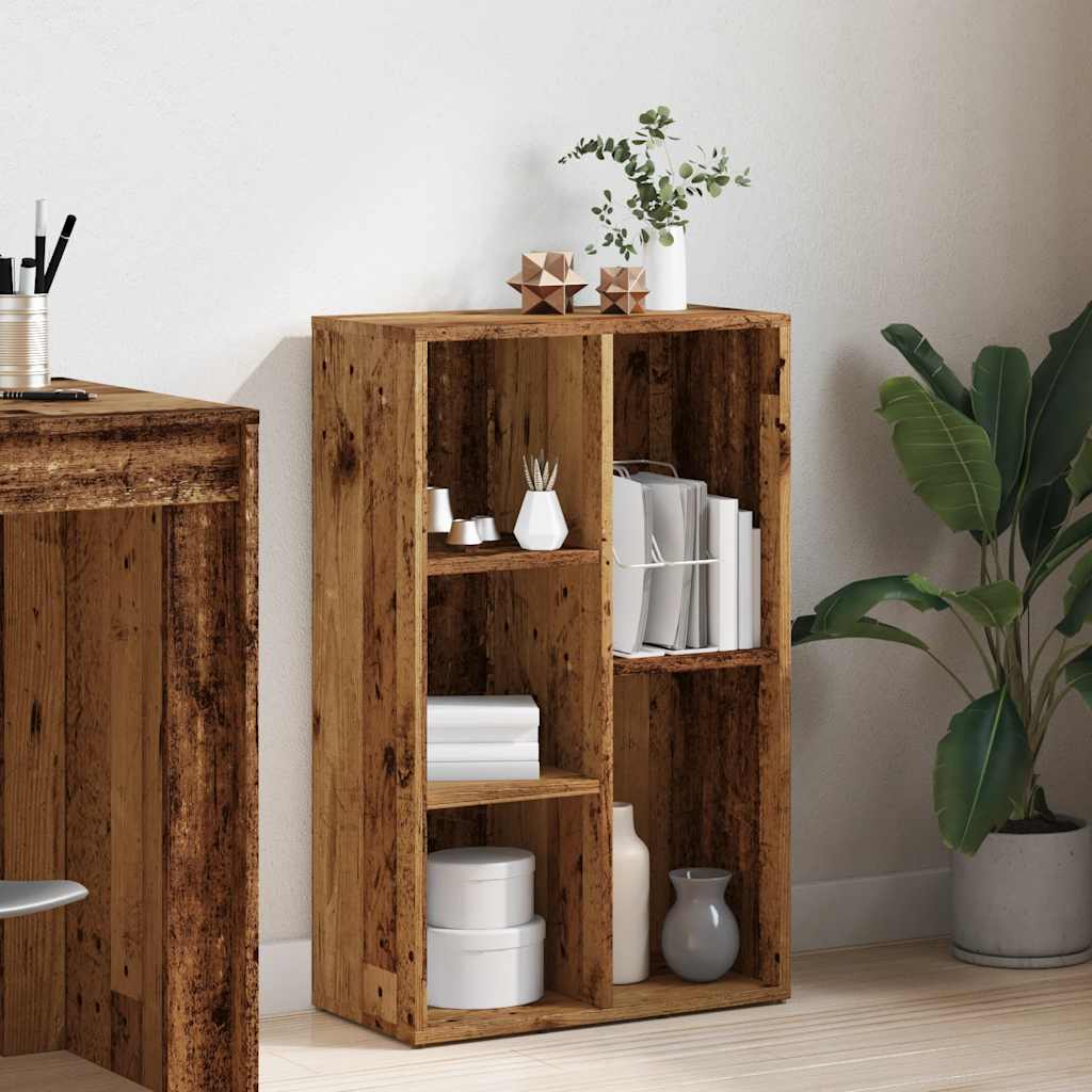 Βιβλιοθήκη Όψη Παλαιού Ξύλου 50x25x80 εκ. από Επεξ. Ξύλο 3