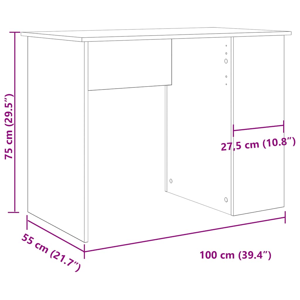 Γραφείο  Artisan Oak 100x55x75 cm Κατασκευασμένο ξύλο 10
