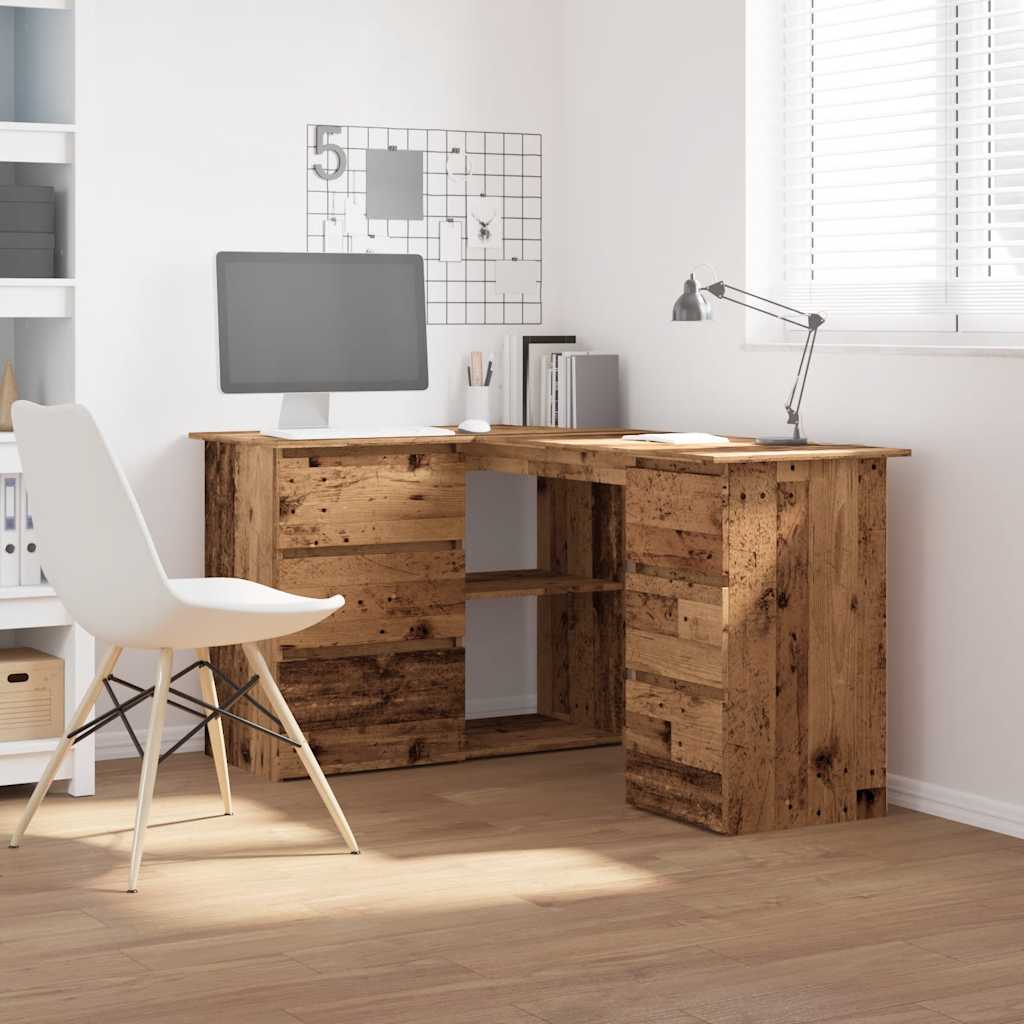 Γωνιακό γραφείο  Παλιό ξύλο 145x100x76 cm Κατασκευασμένο ξύλο 3