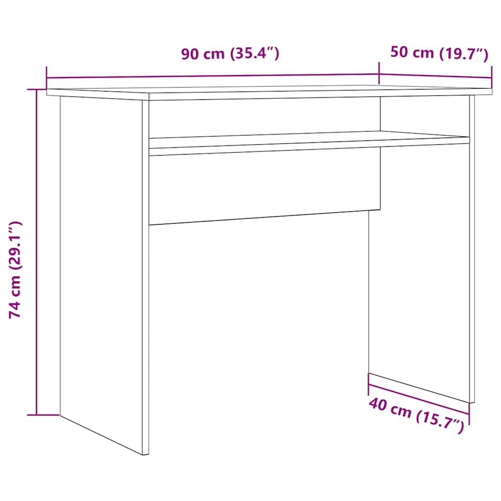 Γραφείο Αρτισιανή Δρυς 90x50x74 εκ. από Επεξεργασμένο Ξύλο 10