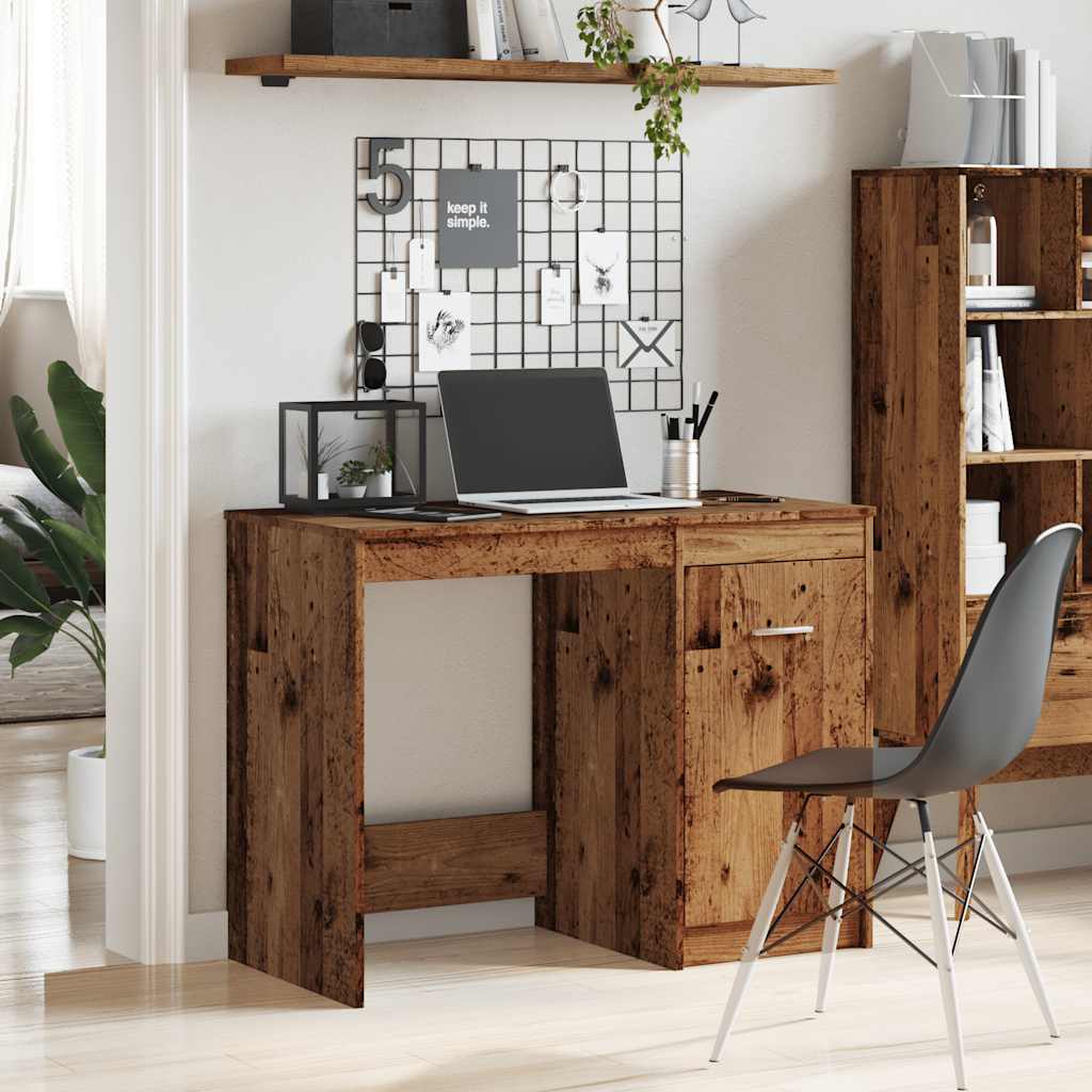 Γραφείο Όψη Παλαιού Ξύλου 100x50x76 εκ. από Επεξεργασμένο Ξύλο 4