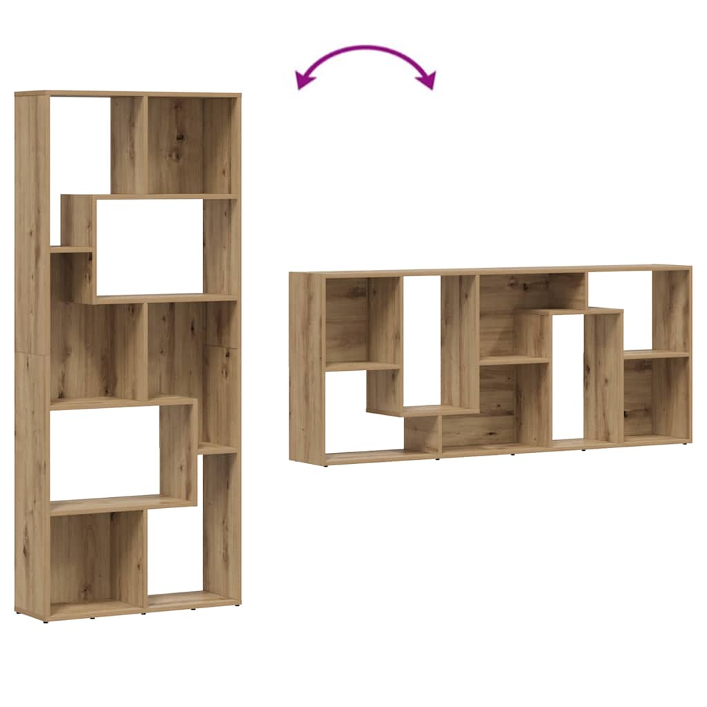 Βιβλιοθήκη Αρτισιανή Δρυς 67x24x161 εκ. Επεξ. Ξύλο 8