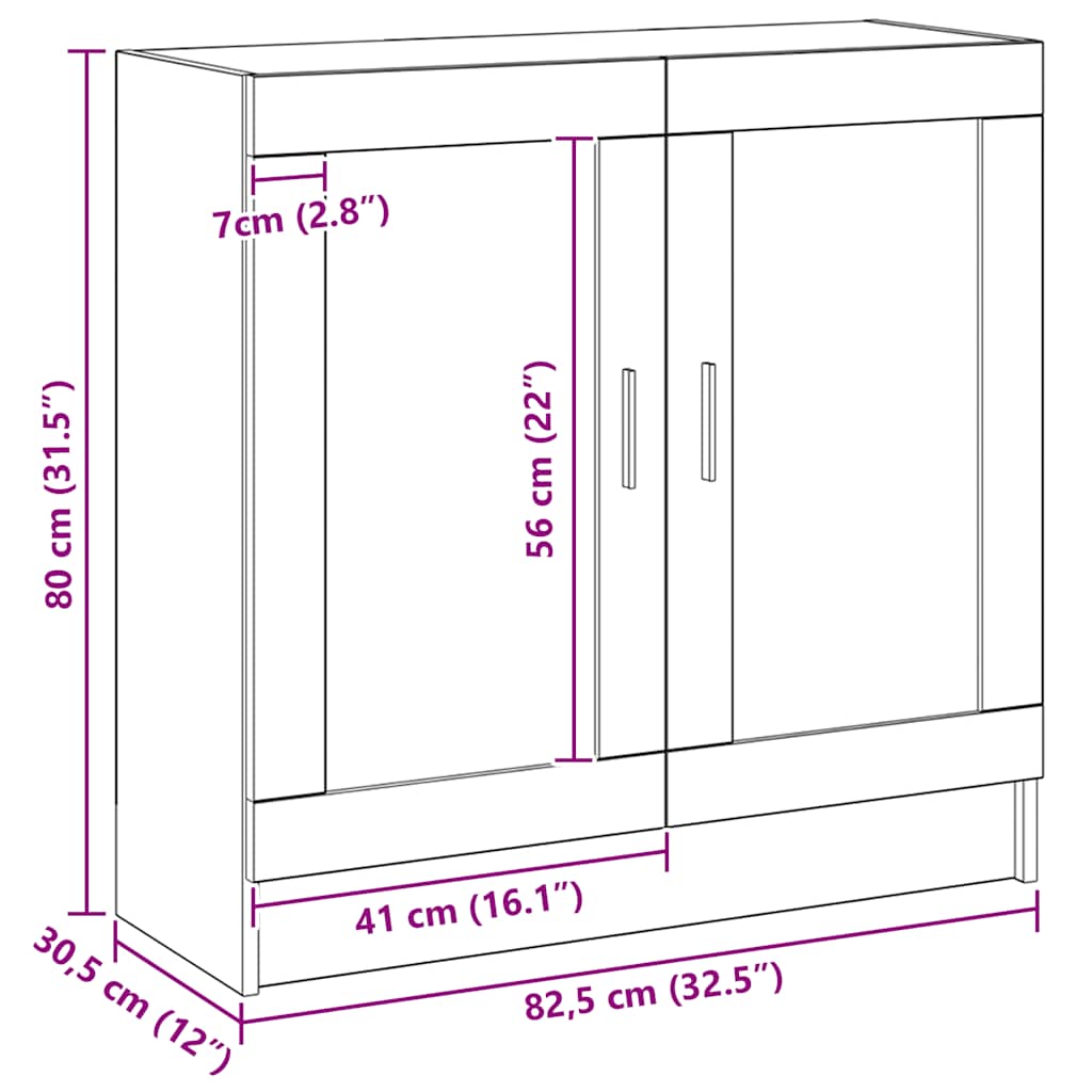 Βιβλιοθήκη Artisan Δρυς 82,5x30,5x80 εκ. Επεξεργασμένο Ξύλο 11