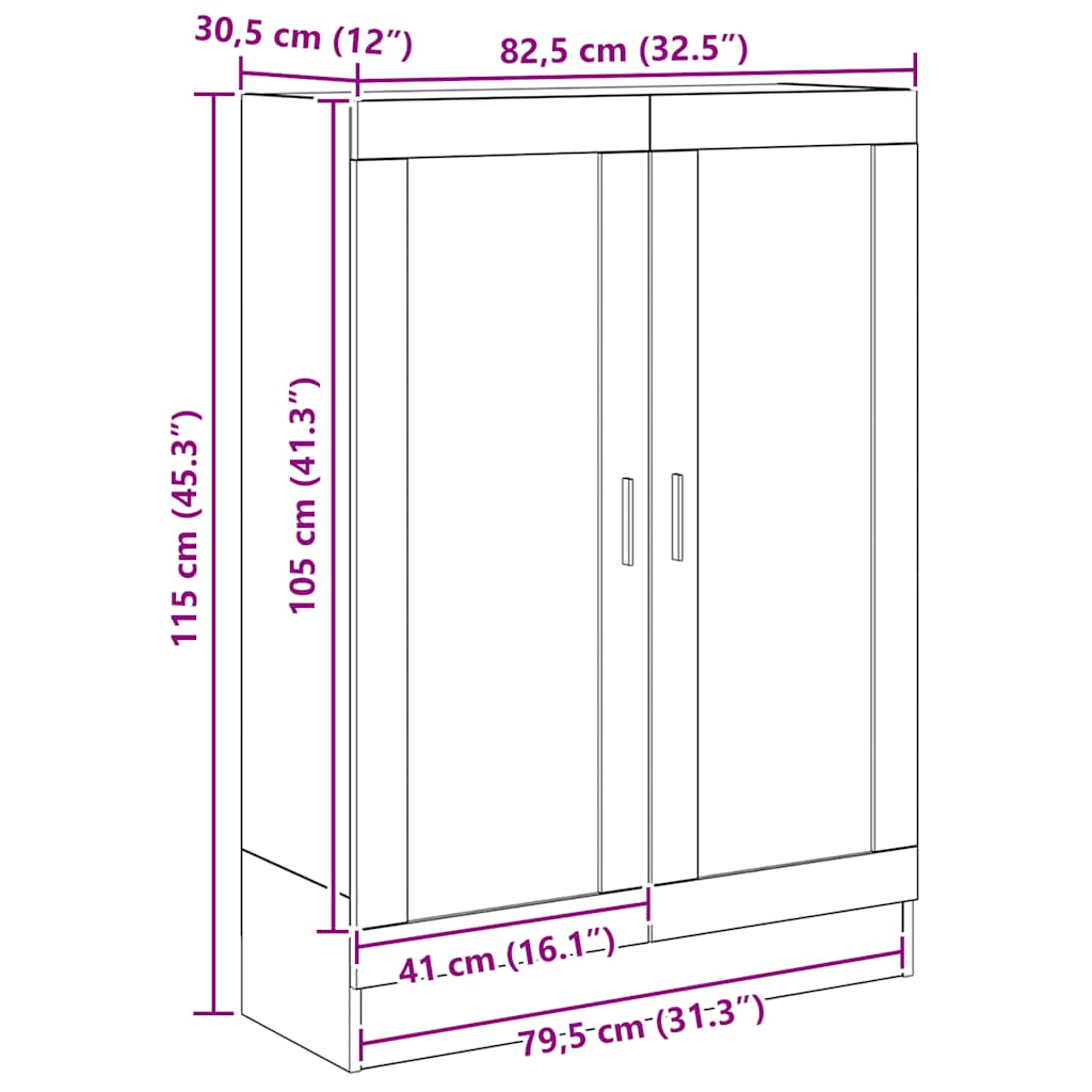Βιβλιοθήκη Artisan Δρυς 82,5x30,5x115 εκ. Επεξεργασμένο Ξύλο 11