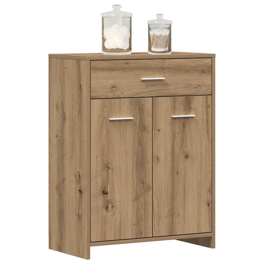 Ντουλάπι Μπάνιου Αρτισιανή Δρυς 60x33x80 εκ. Επεξ. Ξύλο 1