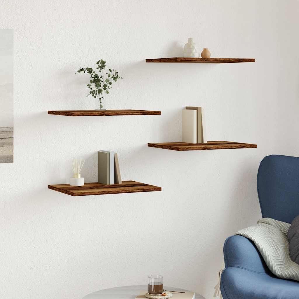 Ράφια Βιβλιοθήκης 4 τεμ. Παλιό Ξύλο 40x30x1,5εκ από Μοριοσανίδα 3