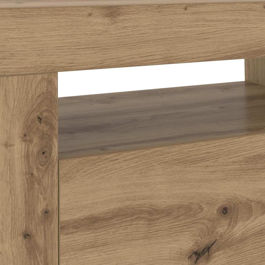 Έπιπλο Τηλεόρασης με LED Αρτισιανή Δρυς 120x35x40 εκ Επεξ.Ξύλο 11