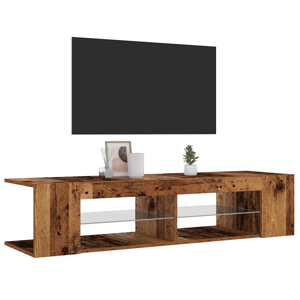 Έπιπλο Τηλεόρασης LED Όψη Παλαιού Ξύλου 135x39x30 εκ.Επεξ. Ξύλο 5