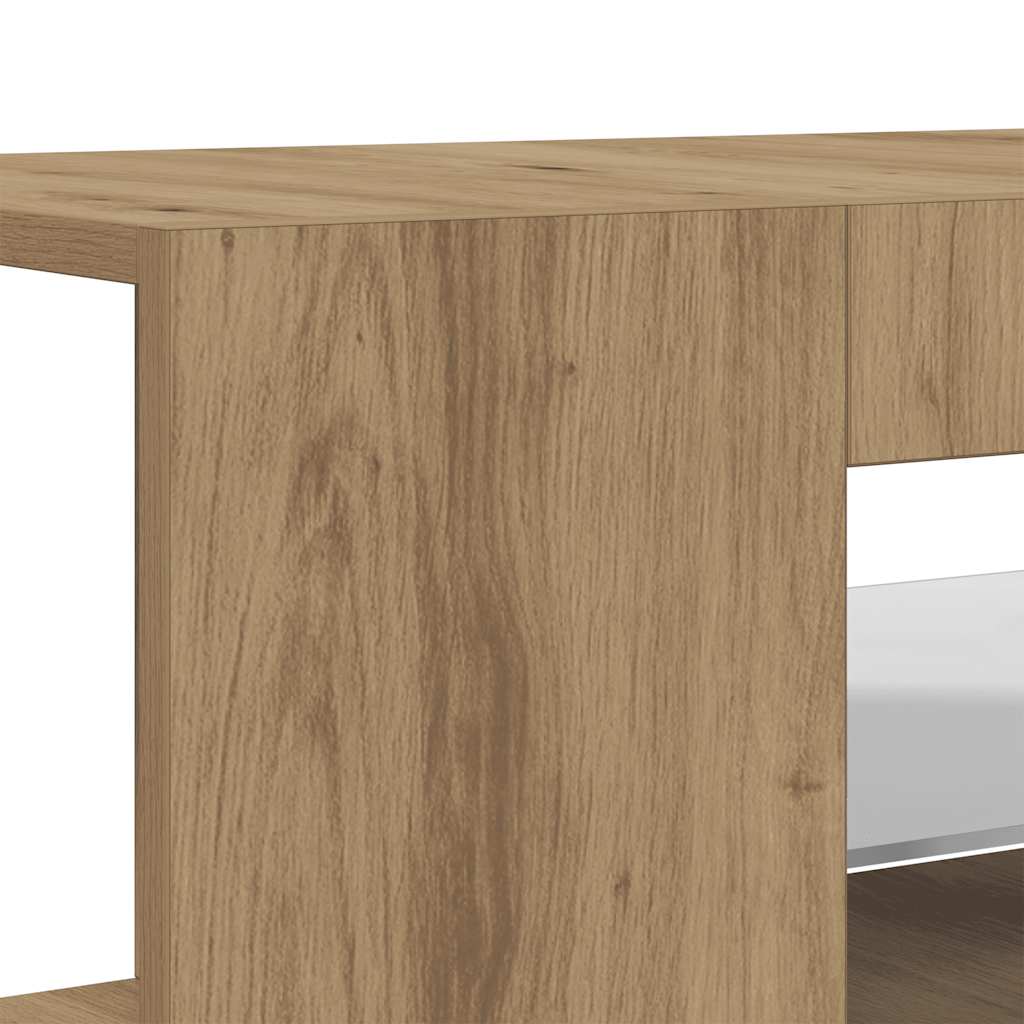 Έπιπλο Τηλεόρασης με LED Αρτισιανή Δρυς 135x39x30 εκ Επεξ.Ξύλο 10