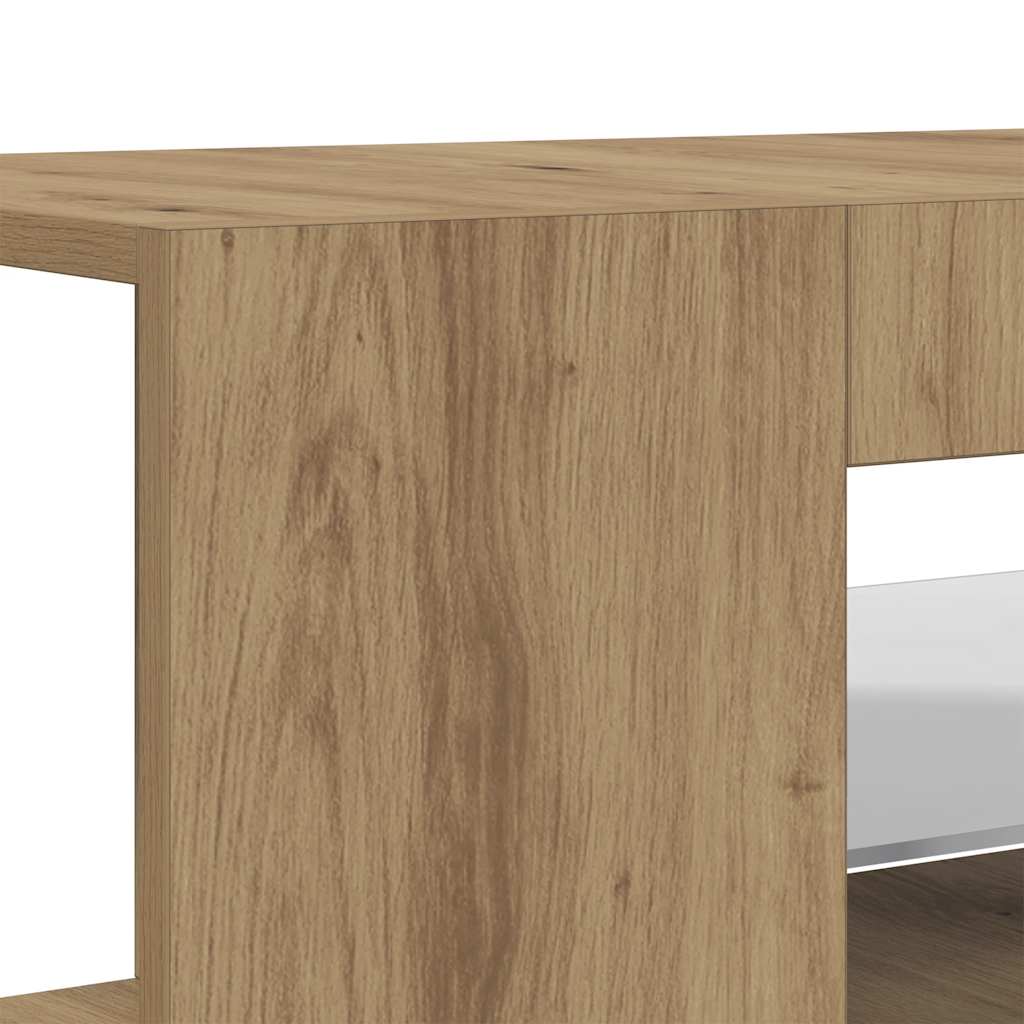 Έπιπλο Τηλεόρασης με LED Αρτισιανή Δρυς 90x39x30 εκ Επεξ.Ξύλο 10