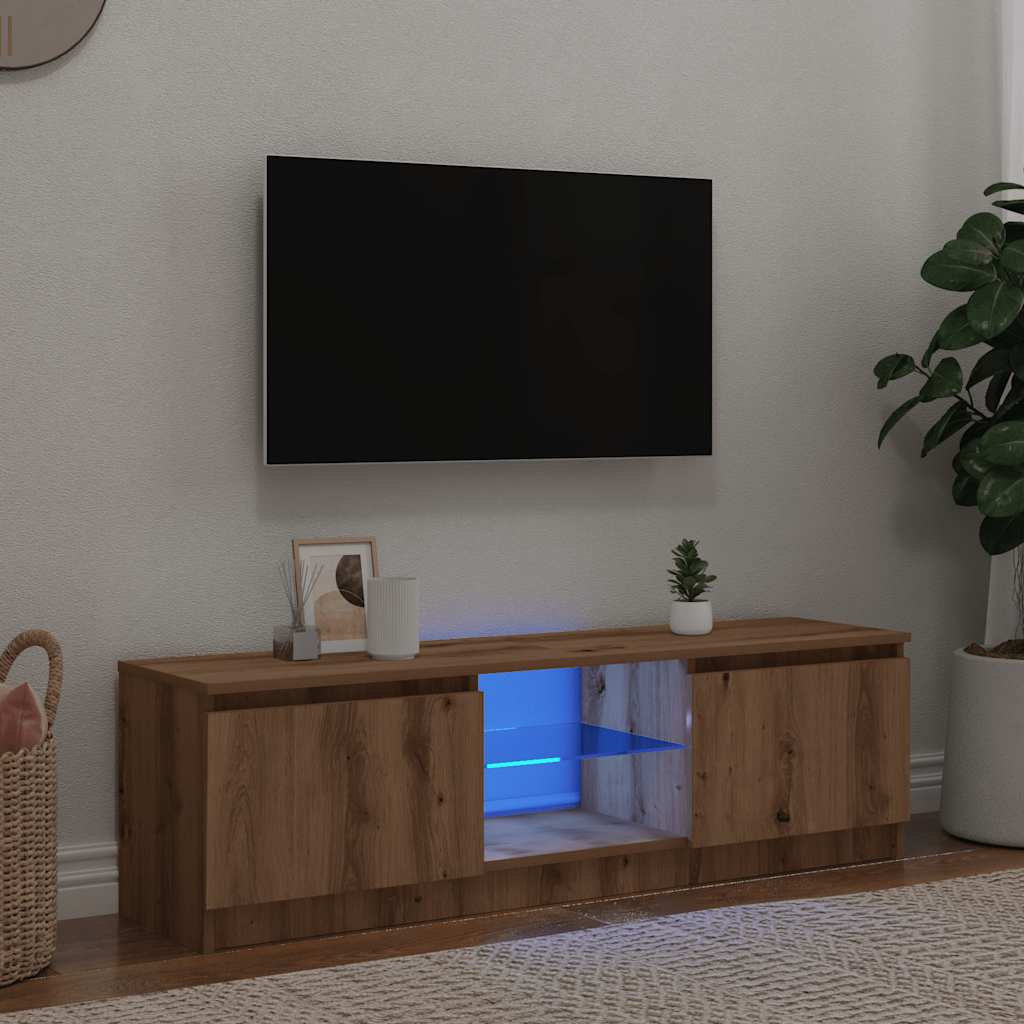 Έπιπλο Τηλεόρασης με LED Αρτισιανή Δρυς 120x30x36 εκ Επεξ.Ξύλο 1